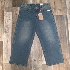 NEW Project Indigo The Boyfriend Barrel Low Rise Denim Jean Size 13 Medium Wash